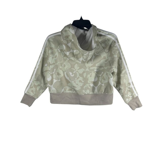 Adidas Camo Hoodie Girls Size Small Beige Loose‎ Fit With White Stripes NEW - Picture 2 of 8